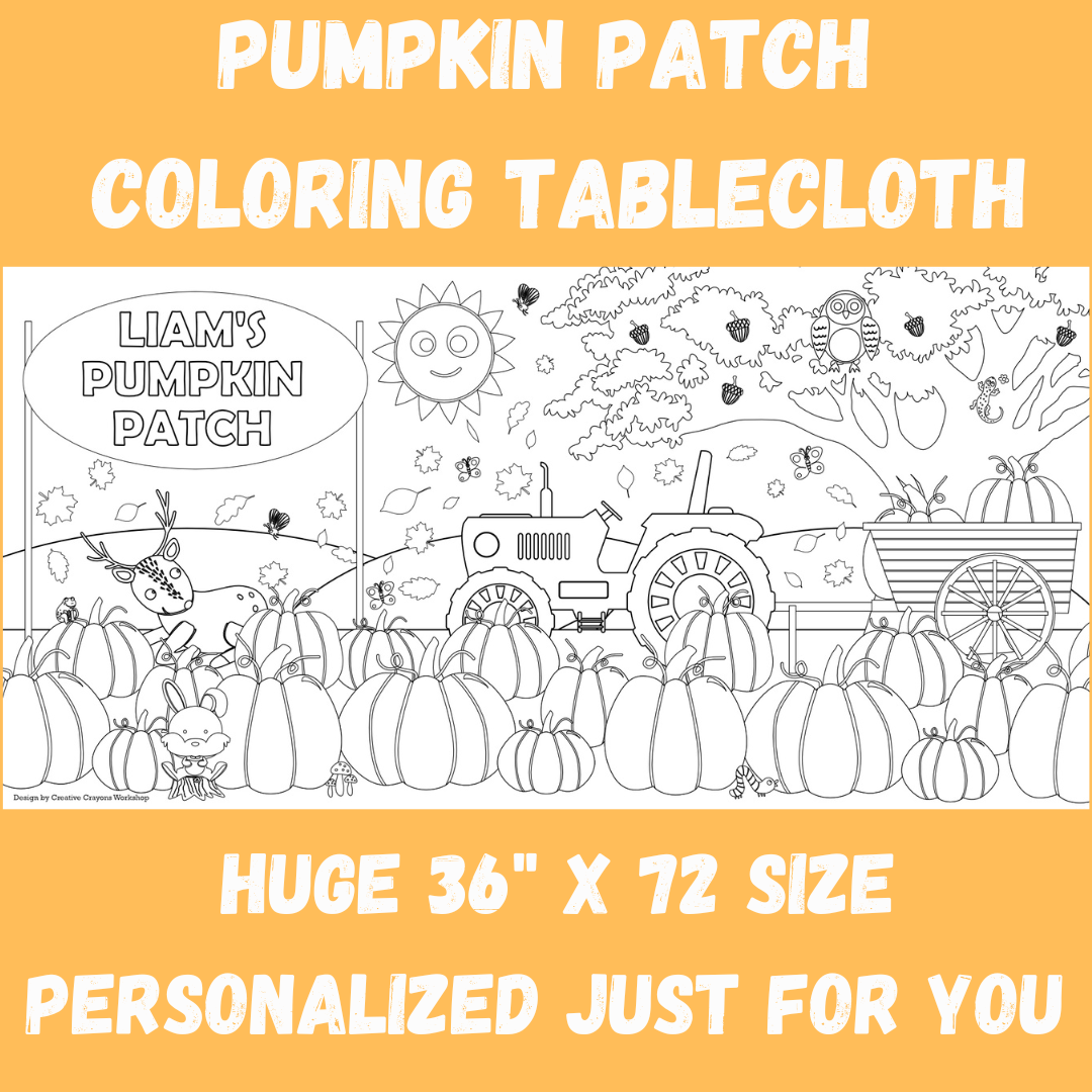 Pumpkin Patch Coloring Table Cover – Creative Crayons Workshop