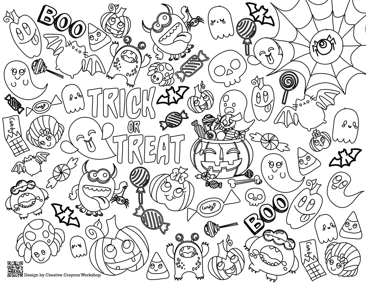 Halloween Coloring Tablecloth – Creative Crayons Workshop