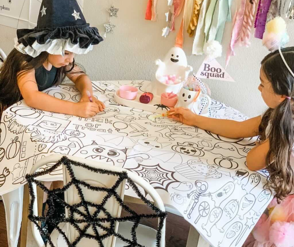 A Spooktacular Halloween Kids' Party: Coloring Tablecloth Extravaganza!