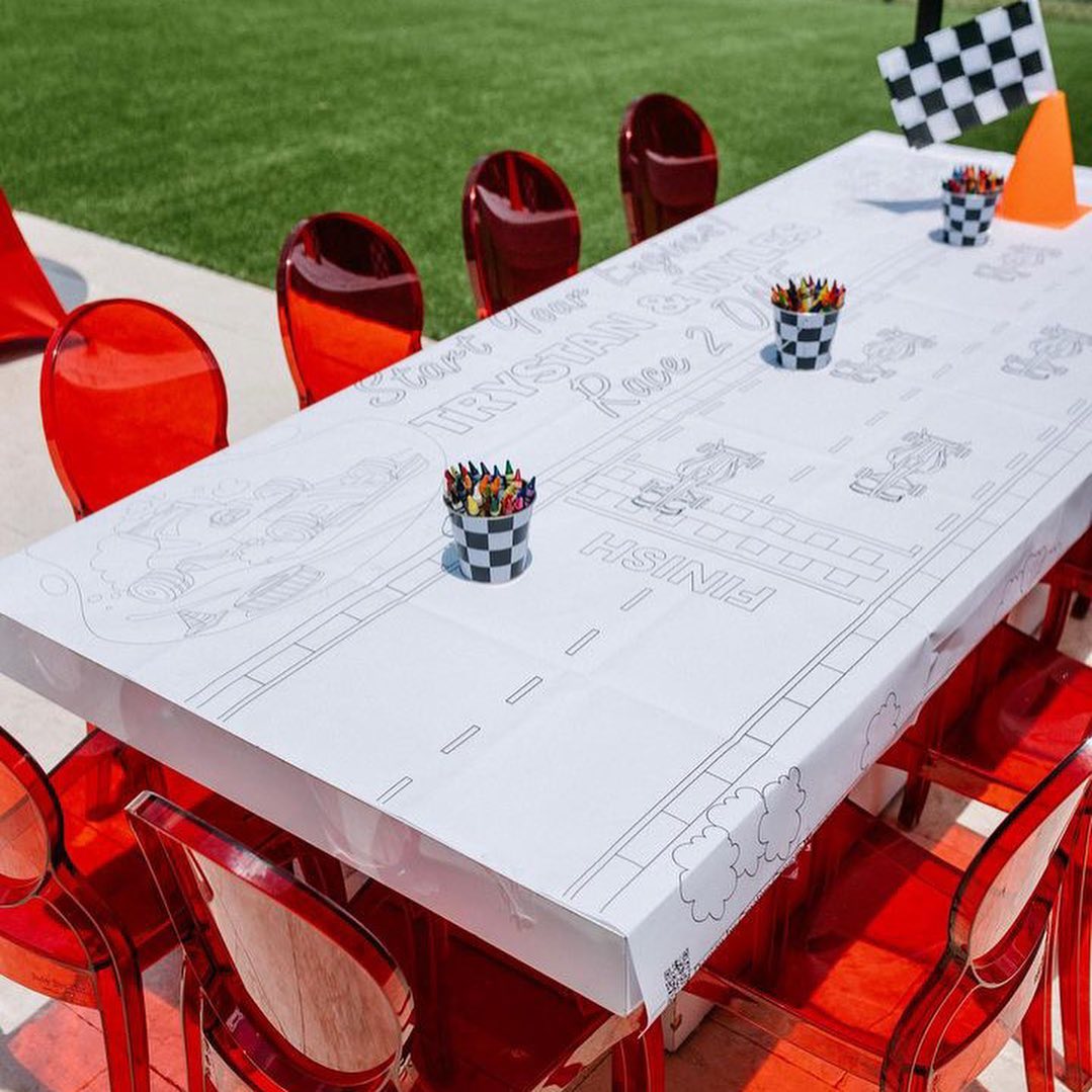 Hottest Kids Party Trend: Art Focused Themed Coloring Tablecloth ...