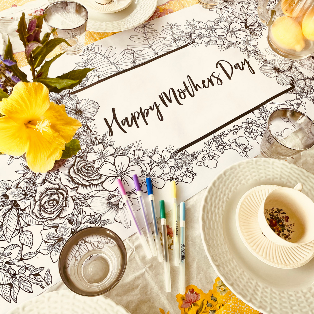 mother's day coloring tablecloth