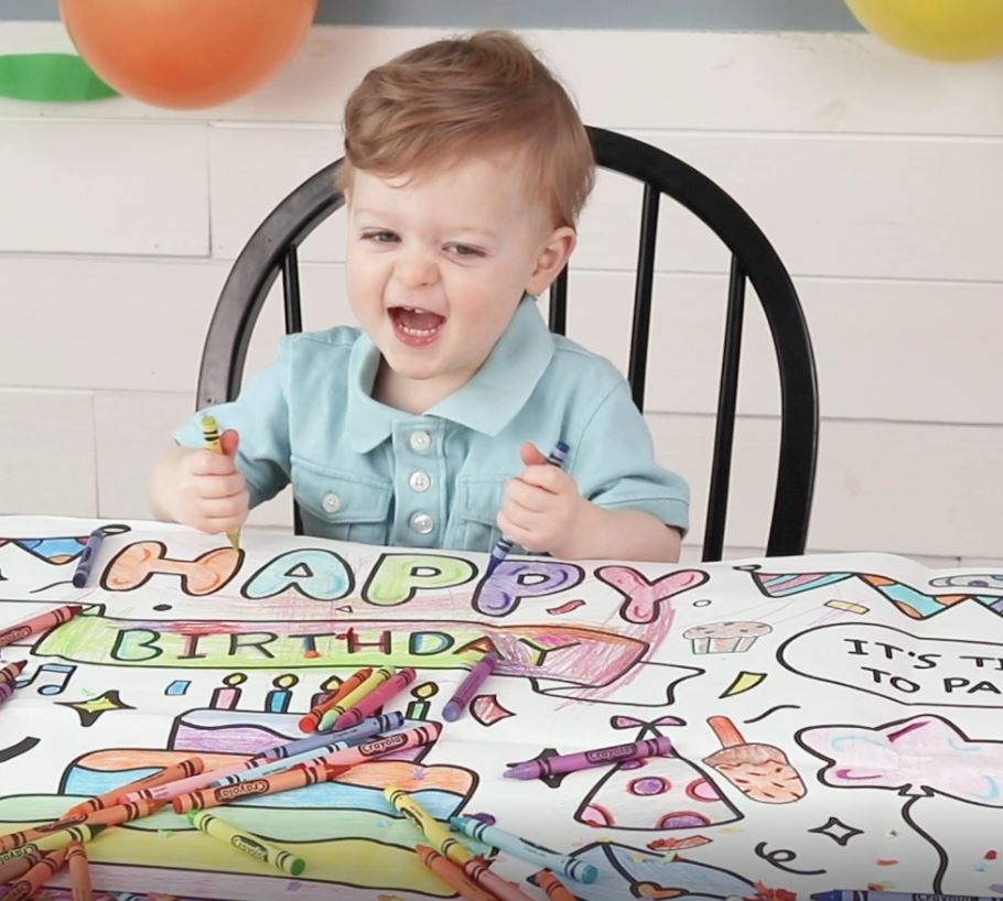 Best Birthday Party Entertainment for Toddlers: Kids Coloring Tablecloth!
