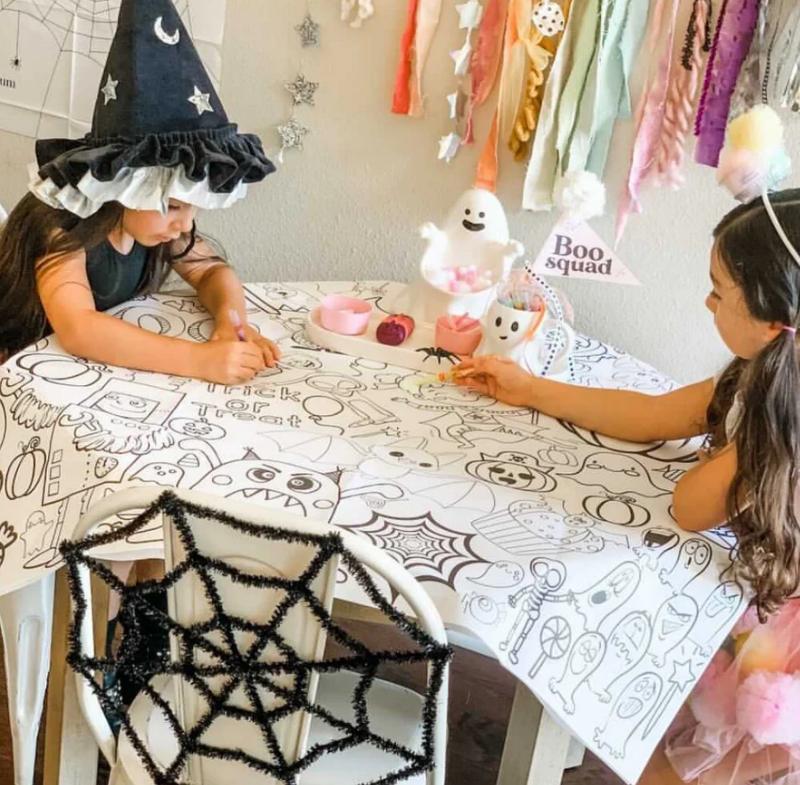 Kids Halloween Party Coloring Tablecloth