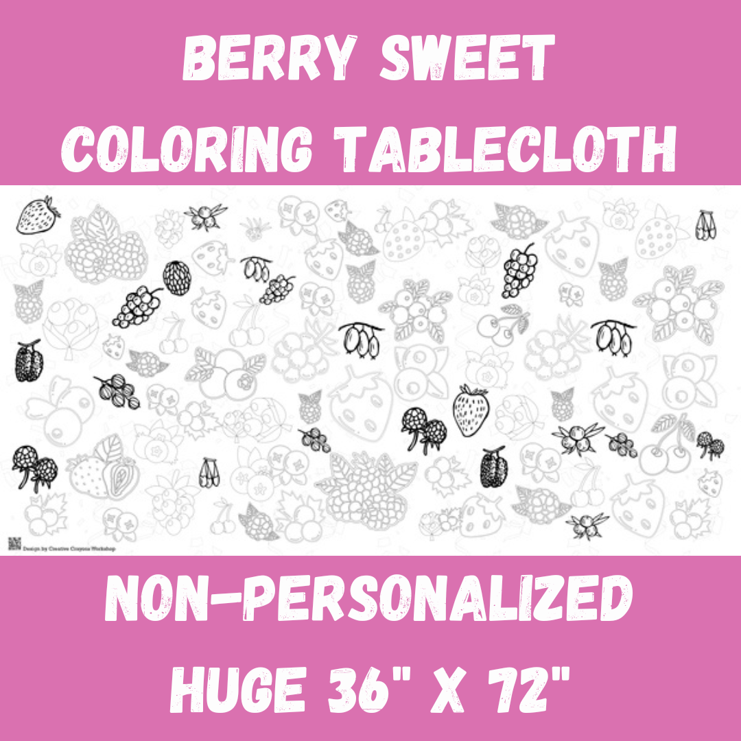 Berry First Birthday Coloring Tablecloth – Creative Crayons Workshop