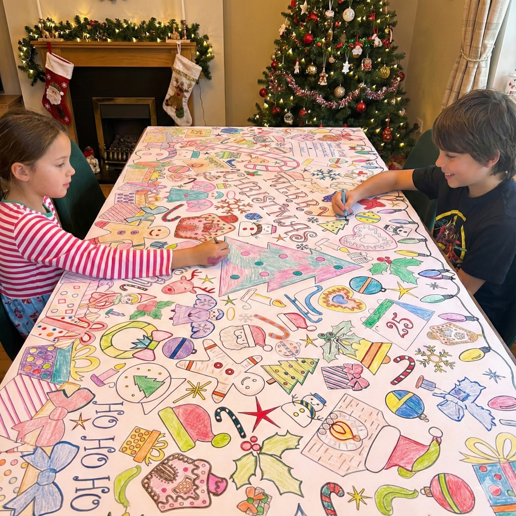 Christmas Coloring Tablecloth