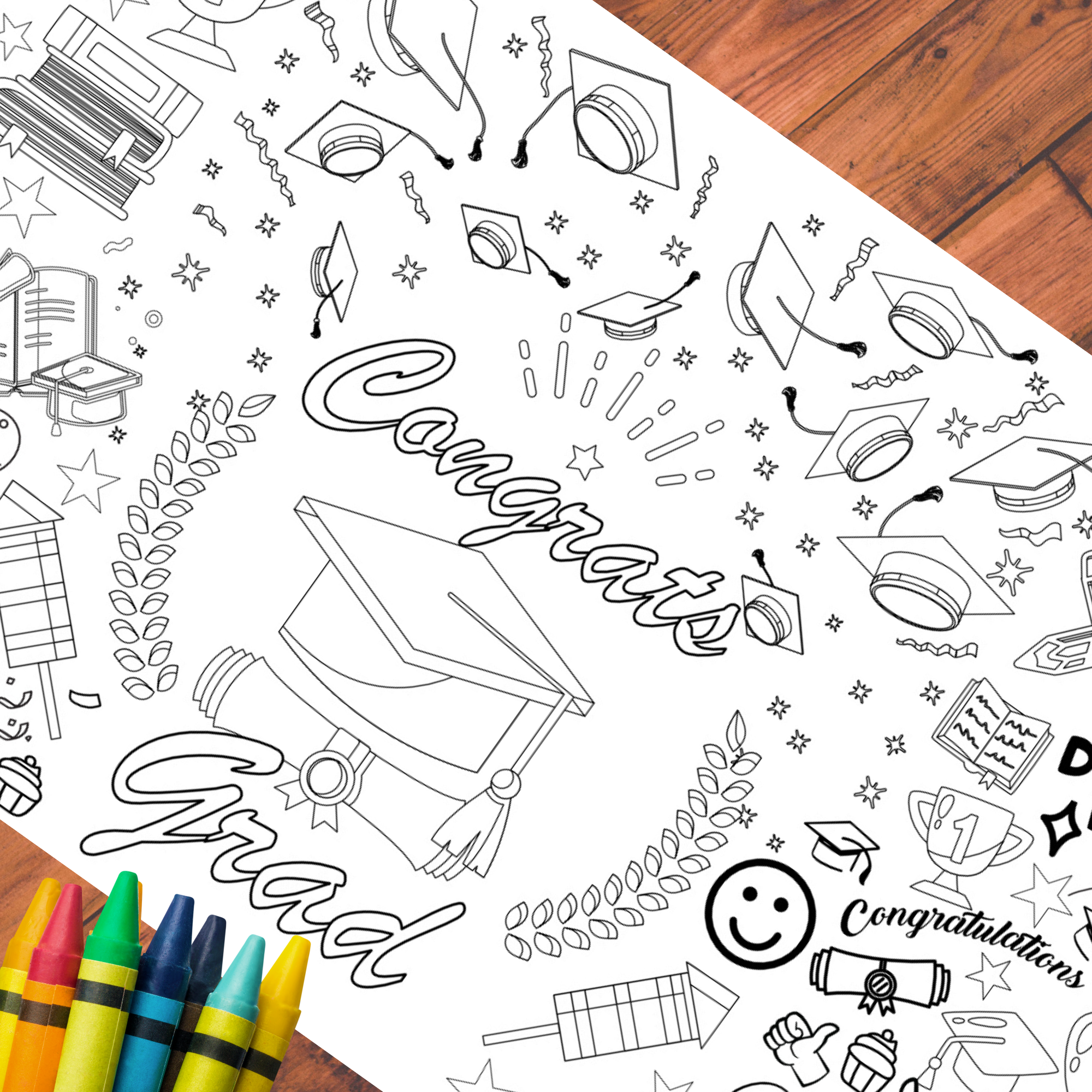 Graduation Coloring Runner – Creative Crayons Workshop