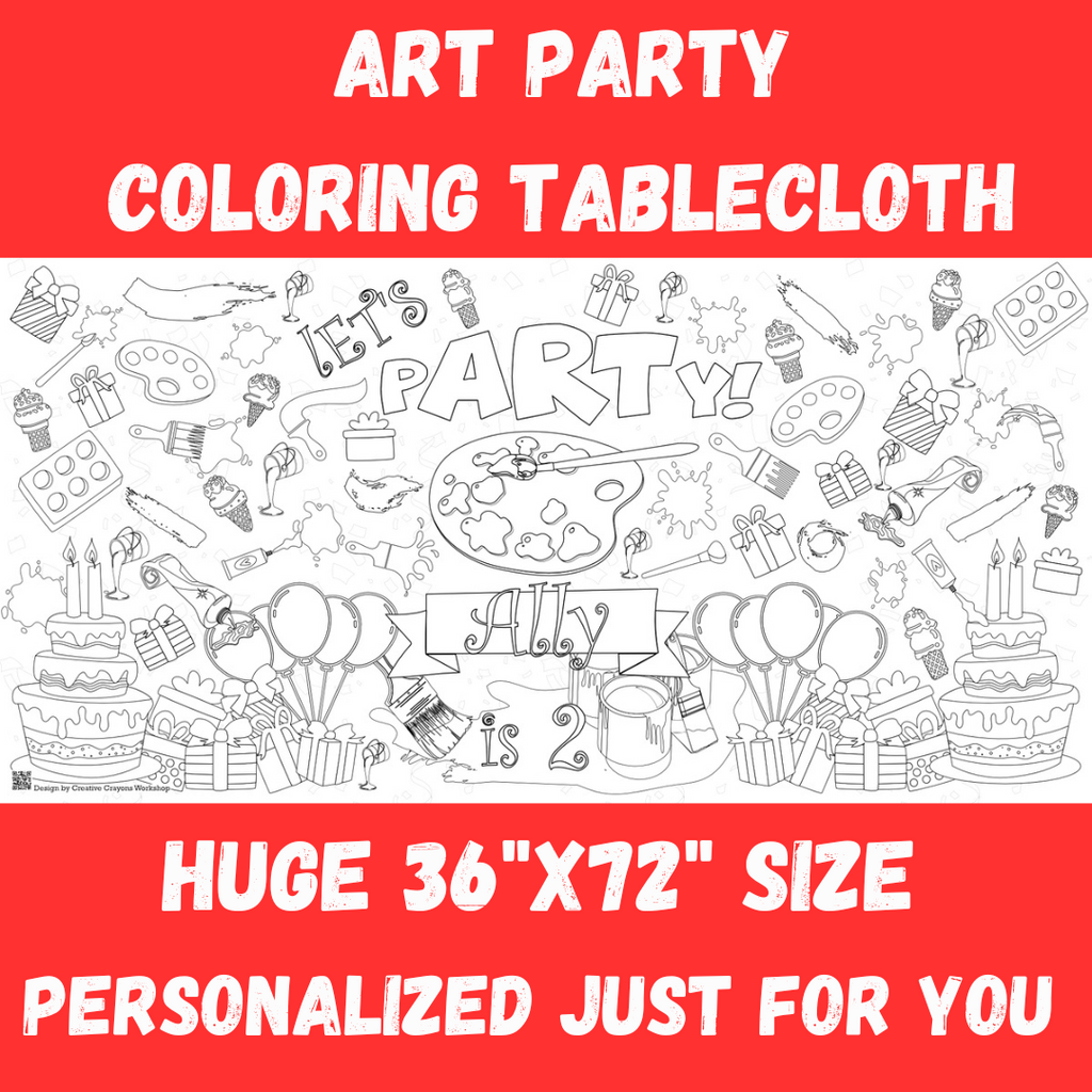 Art Party Coloring Tablecloth – Creative Crayons Workshop