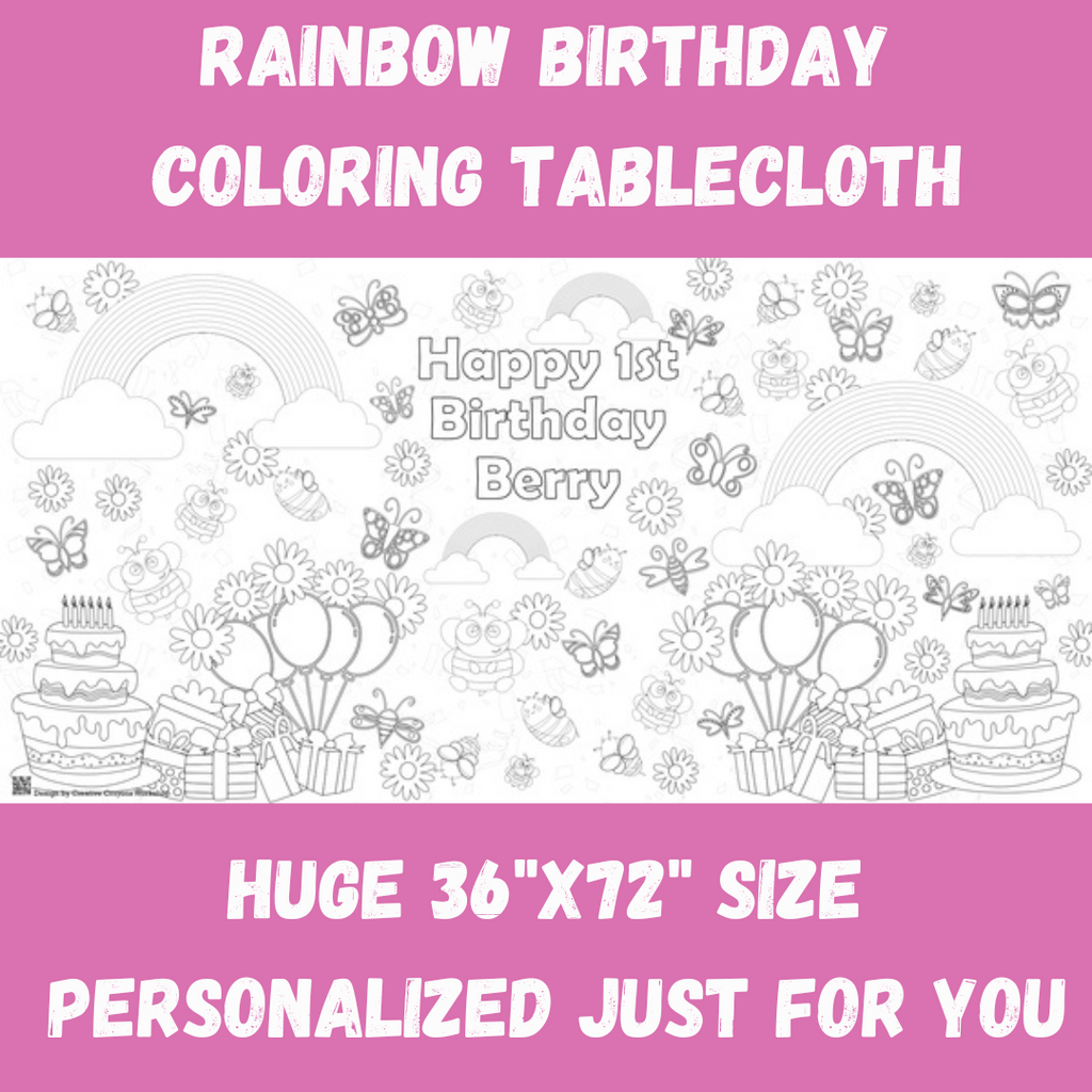 Rainbow Birthday Coloring Tablecloth – Creative Crayons Workshop