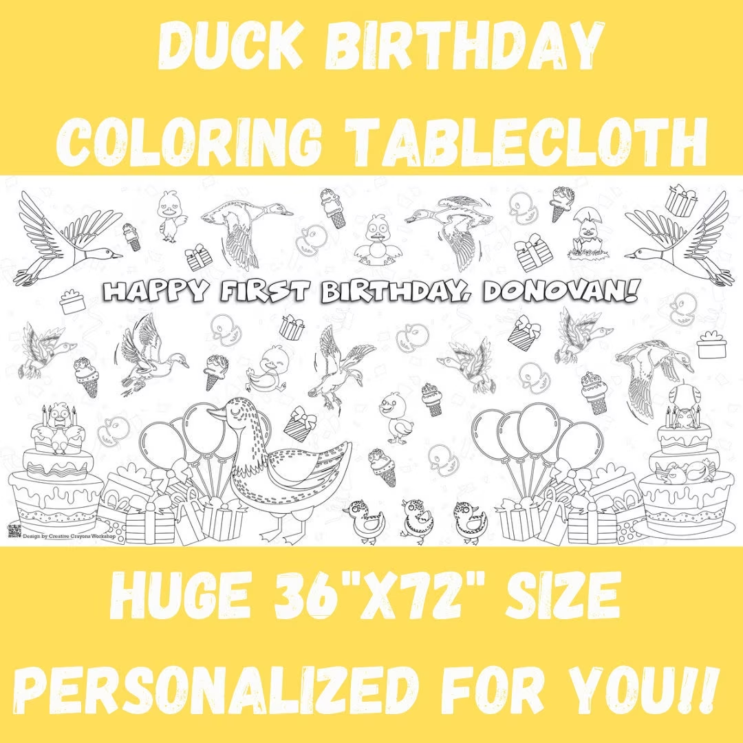 Lucky Duck Coloring Tablecloth – Creative Crayons Workshop