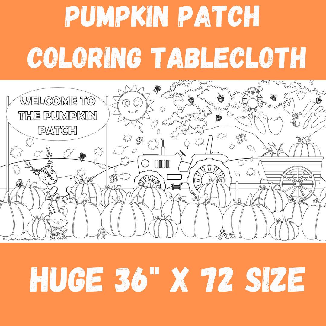 Pumpkin Patch Coloring Table Cover – Creative Crayons Workshop