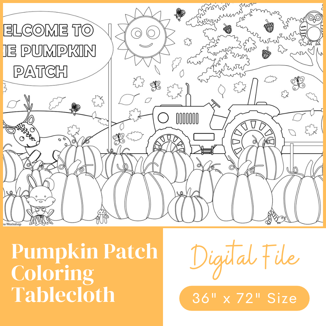 Pumpkin Patch Coloring Table Cover – Creative Crayons Workshop