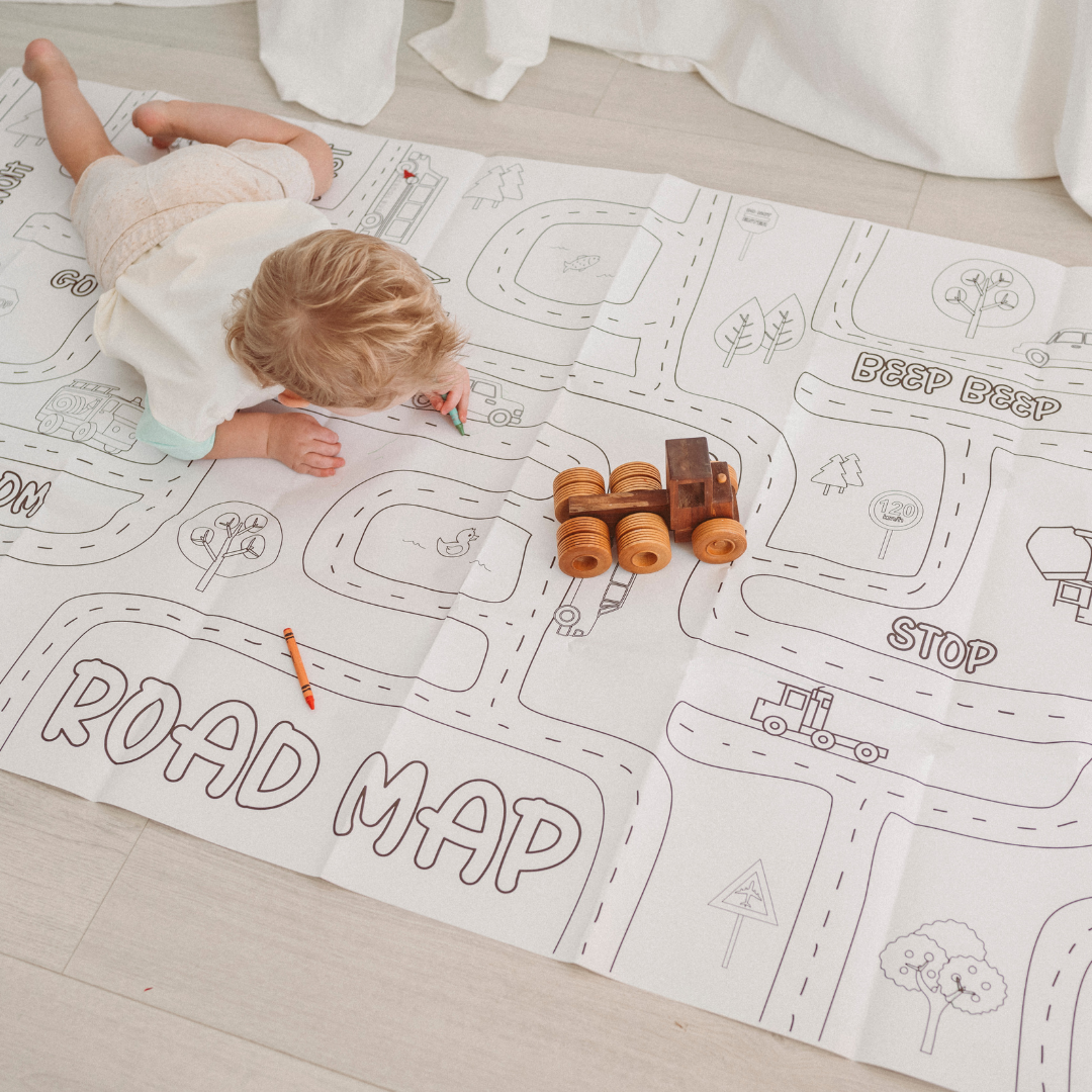 Road Map Coloring Play Mat – Creative Crayons Workshop