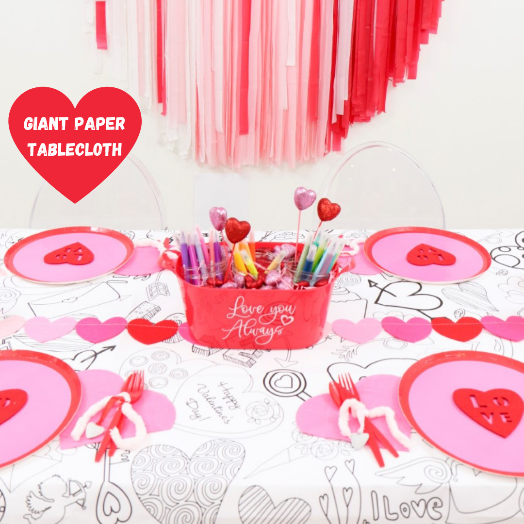 Valentines Coloring Tablecloth – Creative Crayons Workshop