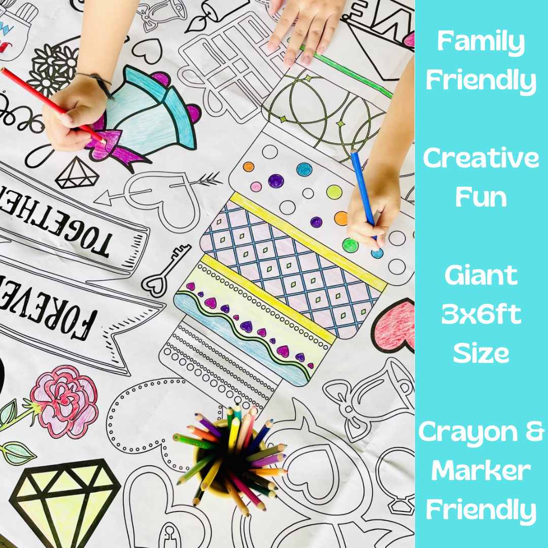Wedding Themed Coloring Table Cover – Creative Crayons Workshop