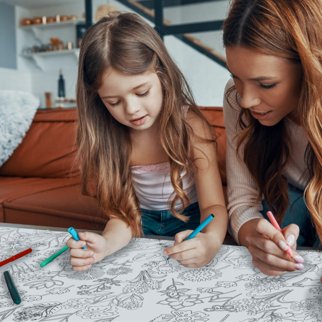 Wildflower Coloring Tablecloth – Creative Crayons Workshop
