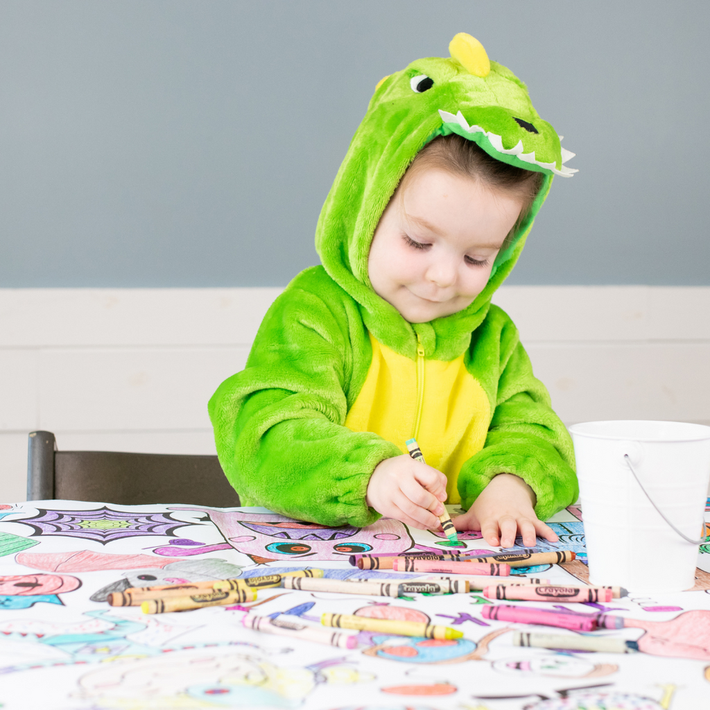 trick or three halloween birthday party coloring tablecloth kids activity