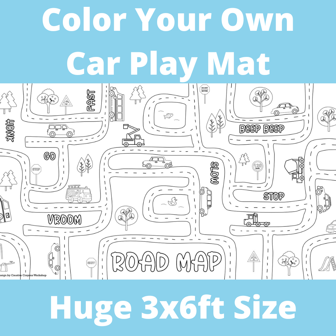 Road Map Coloring Play Mat – Creative Crayons Workshop