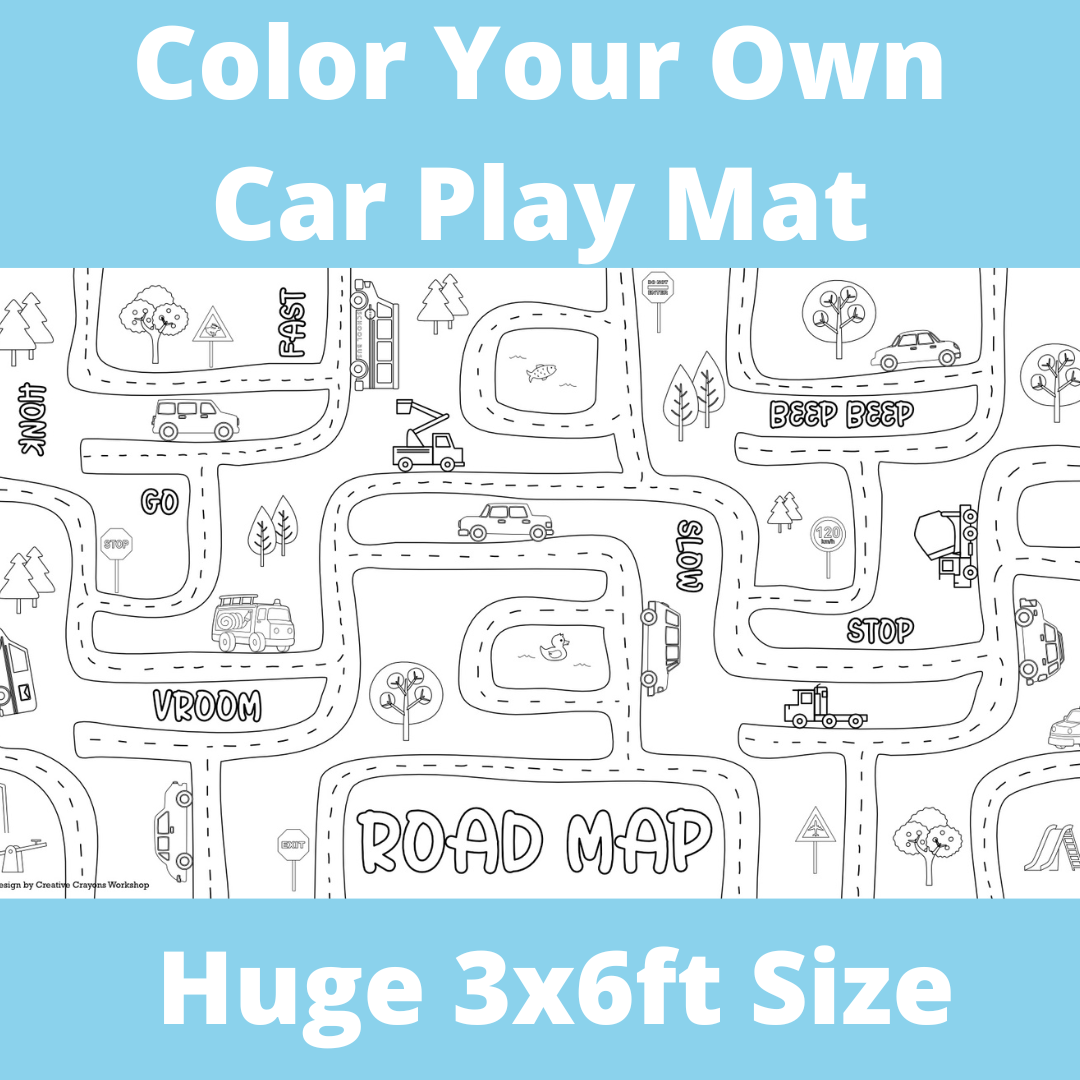 Resultaat Wie Besmettelijk Road Map Coloring Play Mat – Creative Crayons Workshop