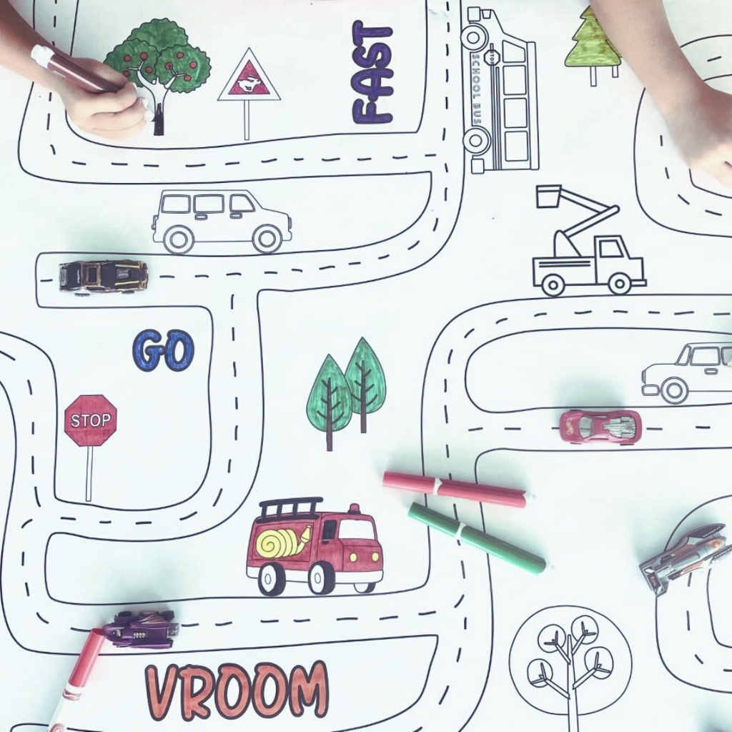 Road Map Mat Road Map Coloring Play Mat – Creative Crayons Workshop