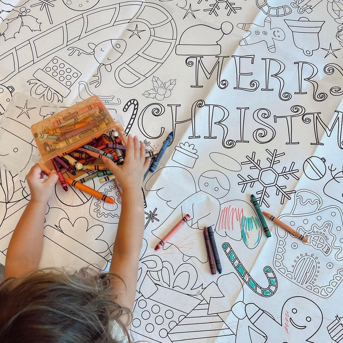 Christmas Coloring Tablecloth – Creative Crayons Workshop